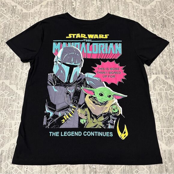 Star Wars Mandalorian Grogu Black Graphic Comic Official Tee Shirt Women Size L - Picture 5 of 5